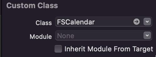 UIView 的 class 改為 FSCalendar